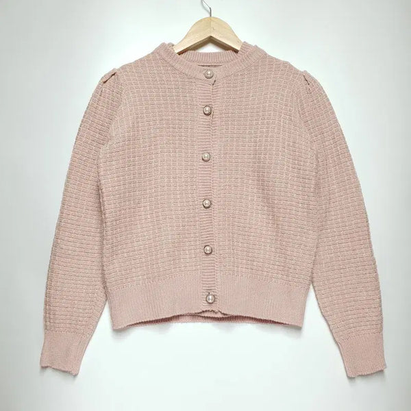 [BUNJANG] Pearl Button Cardigan & Knit Set / 진주 버튼 가디건 & 니트 세트