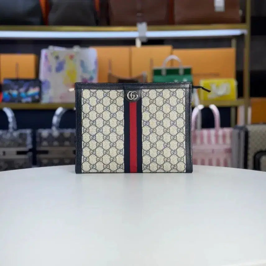 [BUNJANG] Gucci Ophidia Supreme Stripe Clutch / 구찌 오피디아 수프림 삼선 클러치
