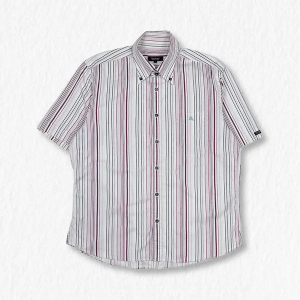 [BUNJANG] Burberry Black Label Striped Short Sleeve Shirt / 버버리 블랙라벨 스트라이프 반팔셔츠