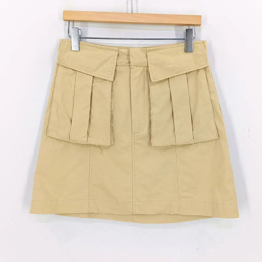 [BUNJANG] Zara Women's Summer Unlined Mini Skirt Beige / 자라 여성 여름 홑겹 미니스커트 베이지24 (HU46293)