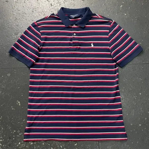 [BUNJANG] Polo Golf Striped Collar T-Shirt / 100 폴로 골프 스트라이프 카라티