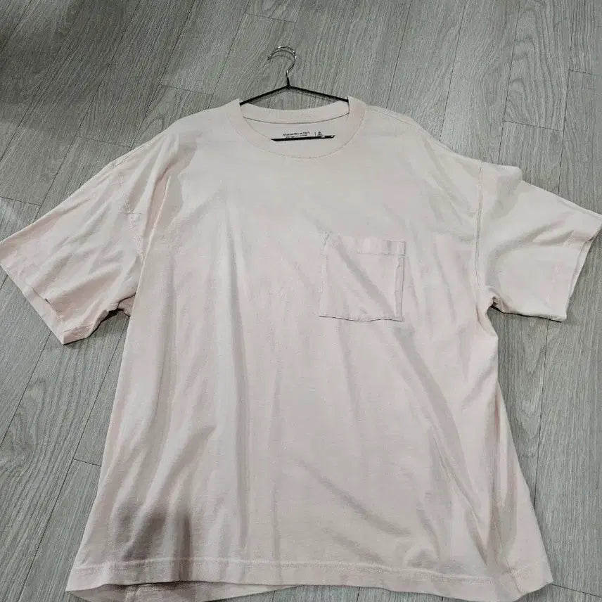 [BUNJANG] Abercrombie & Fitch Men's XL Pink Pocket T-Shirt / 아베크롬비 XL 남성 반팔티셔츠 연핑크 포켓