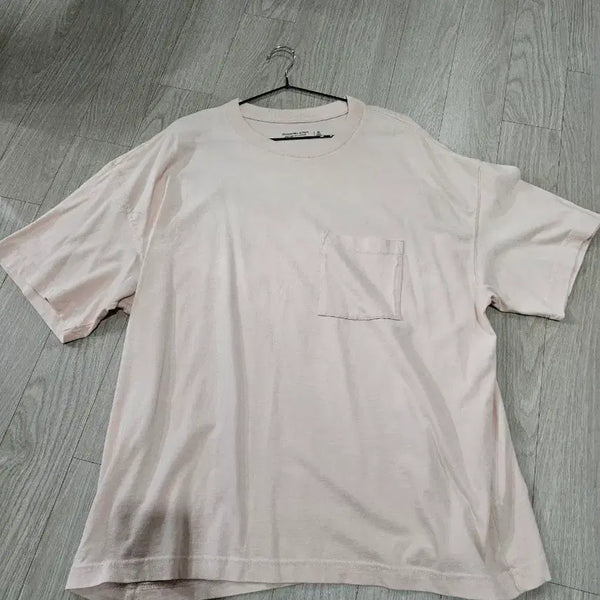 [BUNJANG] Abercrombie & Fitch Men's XL Pink Pocket T-Shirt / 아베크롬비 XL 남성 반팔티셔츠 연핑크 포켓