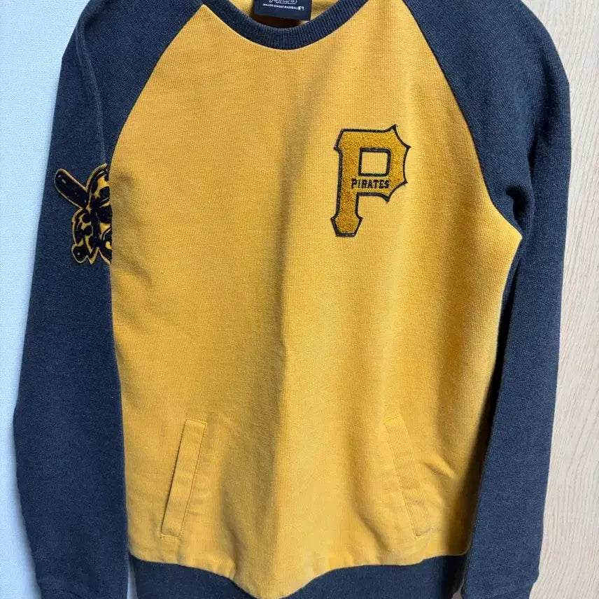 [BUNJANG] MLB Yellow/Gray Color-Block Sweatshirt Women's / MLB 옐로우/그레이 맨투맨 여성