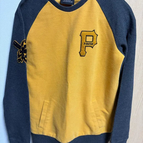 [BUNJANG] MLB Yellow/Gray Color-Block Sweatshirt Women's / MLB 옐로우/그레이 맨투맨 여성