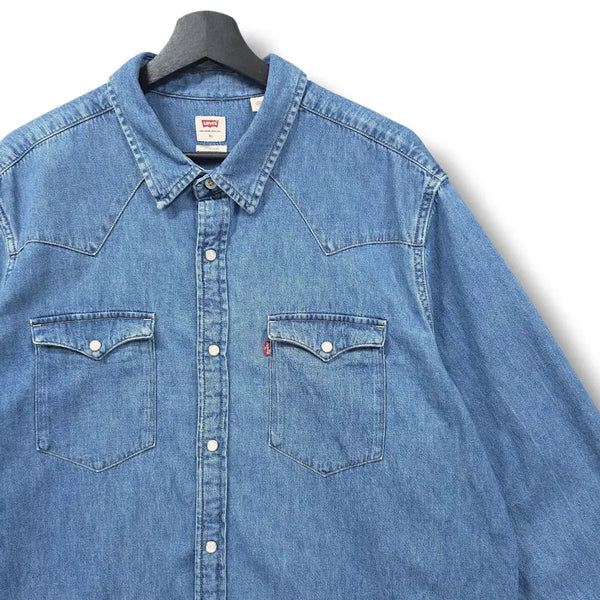 [BUNJANG] Levi's Medium Wash Western Two-Pocket Standard Fit Long Sleeve Denim Shirt XL / [XL] 리바이스 중청 웨스턴 투포켓 스탠다드 핏 긴팔 데님셔츠