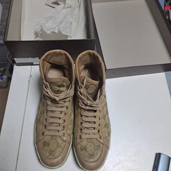 [BUNJANG] Gucci High-Top Canvas Sneakers Size 36.5 / 구찌 하이탑 캔버스 스니커즈 구찌 신발 36.5