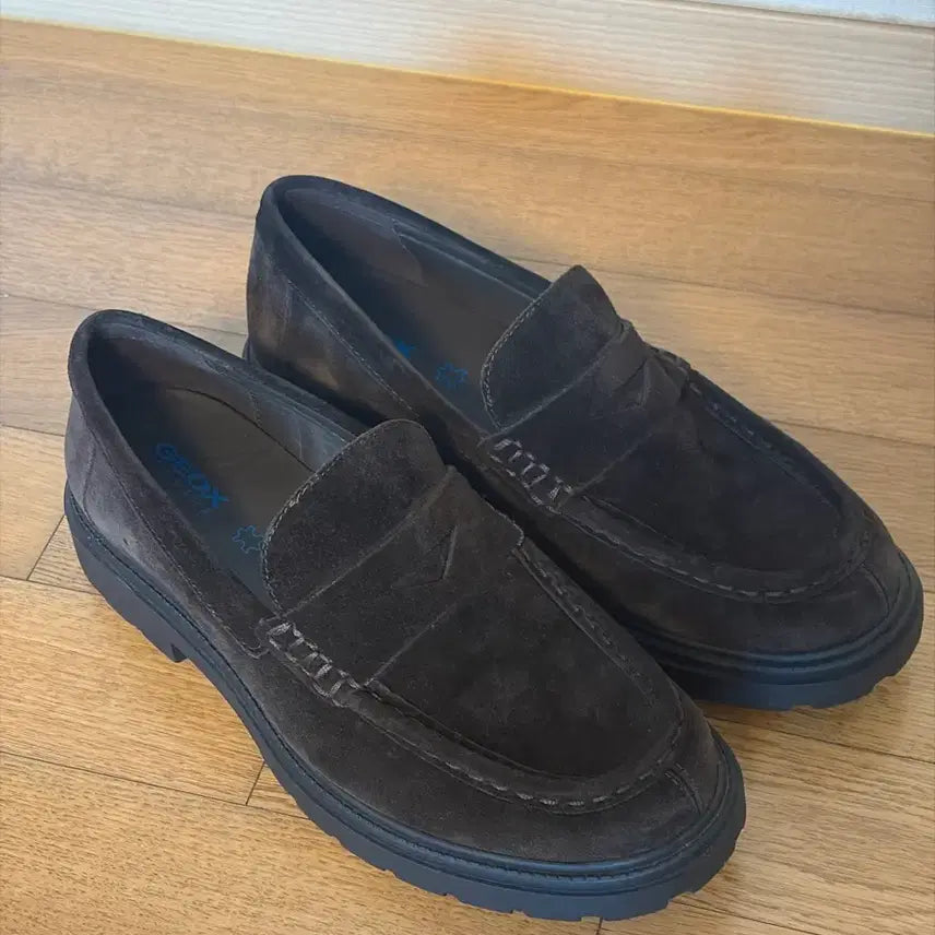 [BUNJANG] GEOX Suede Penny Loafers Dark Brown (EU 41 / US 8-8.5) / GEOX 제옥스 스웨이드 페니 로퍼 다크 브라운 (260 사이즈)