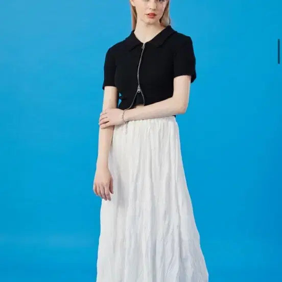 [BUNJANG] Cholit Cooling Pleated Flare Long Skirt / 콜릿 쿨링 주름 플레어 롱스커트