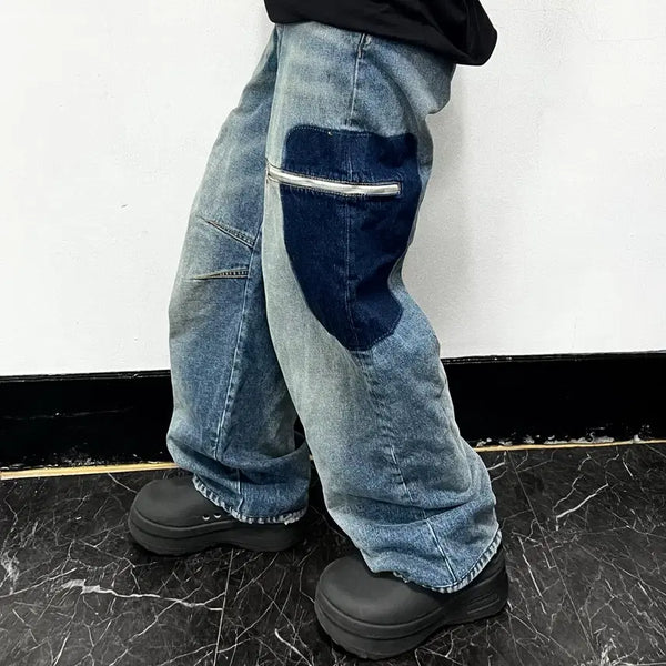 [BUNJANG] Palm Angels Logo Patch Relaxed Fit Carpenter Denim Pants / 팜 엔젤스 로고 패치 루즈핏 카펜터 데님팬츠