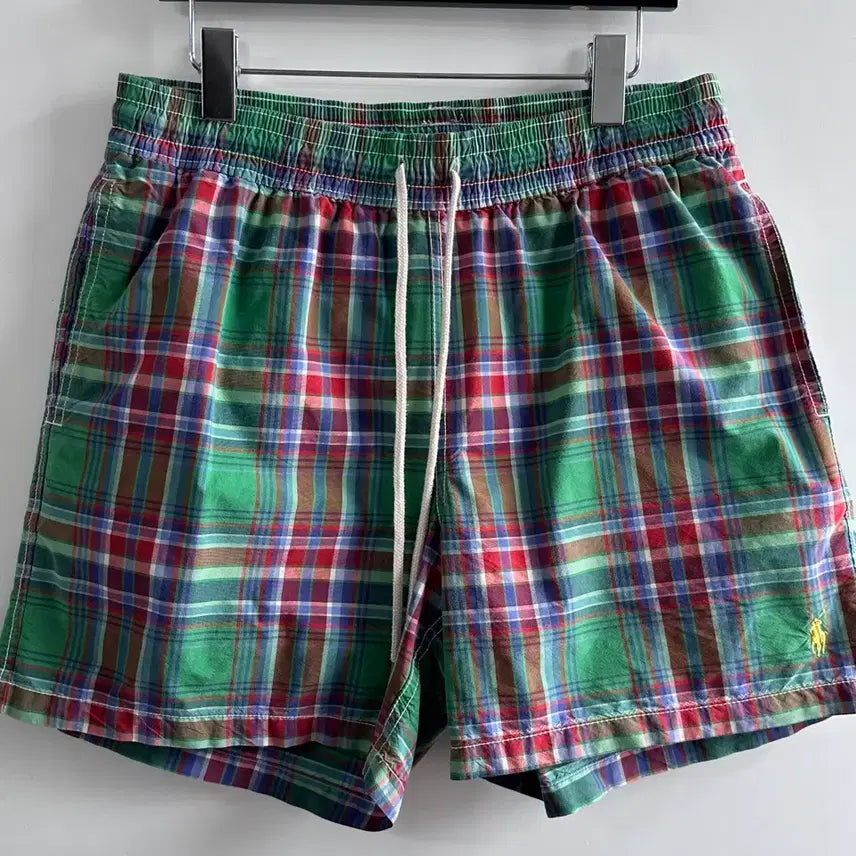 [BUNJANG] Polo Green Check Swim Pants (Size M) / 폴로 그린 체크 스윔 팬츠 (vap.97)