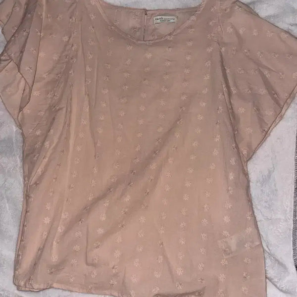 [BUNJANG] Earth Music & Ecology Pink Vintage Blouse / 빈티지 어스뮤직 핑크 블라우스