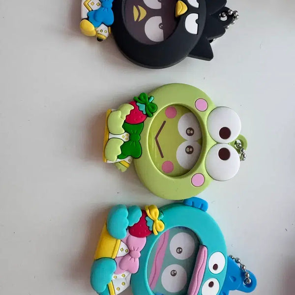 [BUNJANG] Sanrio Photo Badge Keychain Set - Kerokerokeroppi, Hangyodon, Badtz-Maru / 산리오 포토뱃지 키링 케로케로케로피 한교동 배츠마루 양도