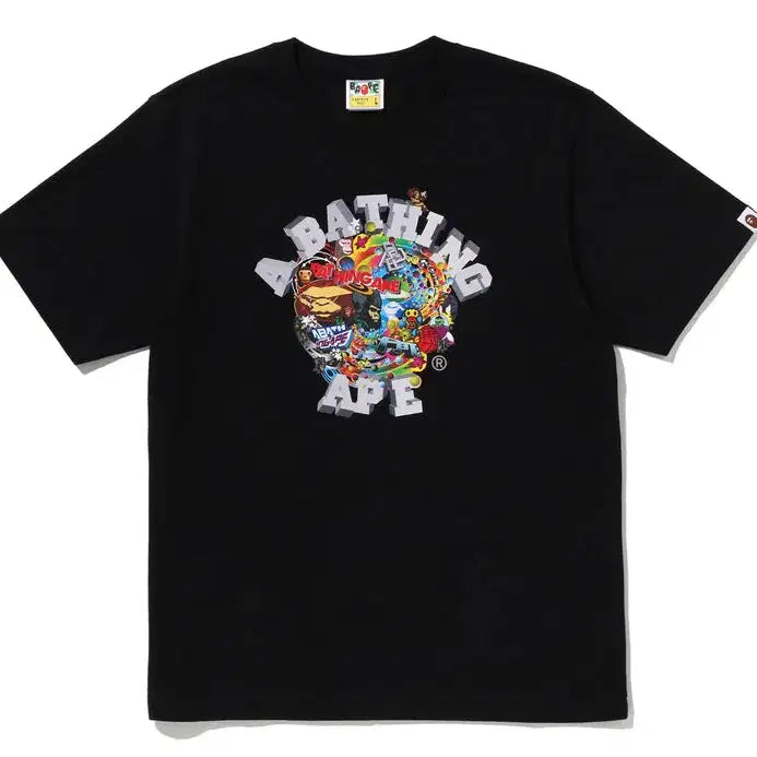[BUNJANG] BAPE Colorful 3D Graphic College Short Sleeve T-Shirt SS26 / [해외] 베이프 컬러풀 3D 그래픽 컬리지 반팔 티셔츠 26SS
