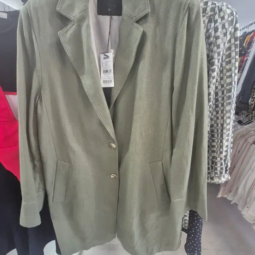 [BUNJANG] BNX Women's Linen Cotton Blend Solid Jacket / BNX 여성 린넨 코튼 혼방 솔리드 자켓