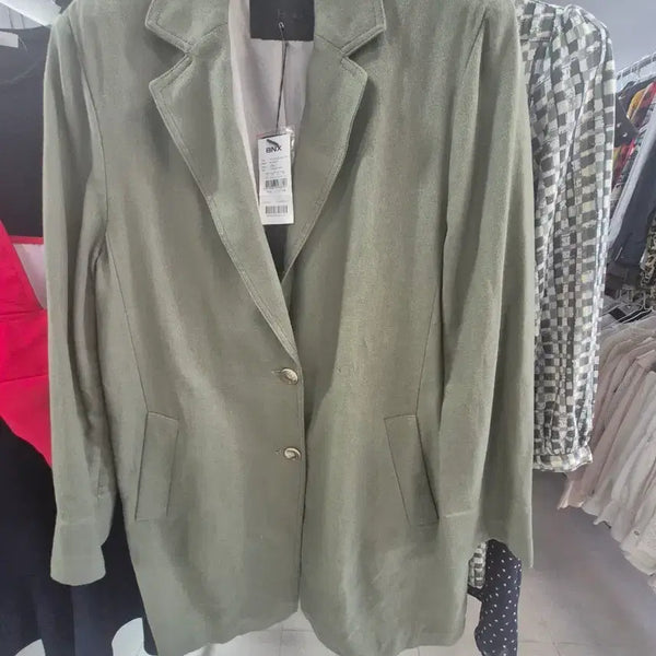 [BUNJANG] BNX Women's Linen Cotton Blend Solid Jacket / BNX 여성 린넨 코튼 혼방 솔리드 자켓