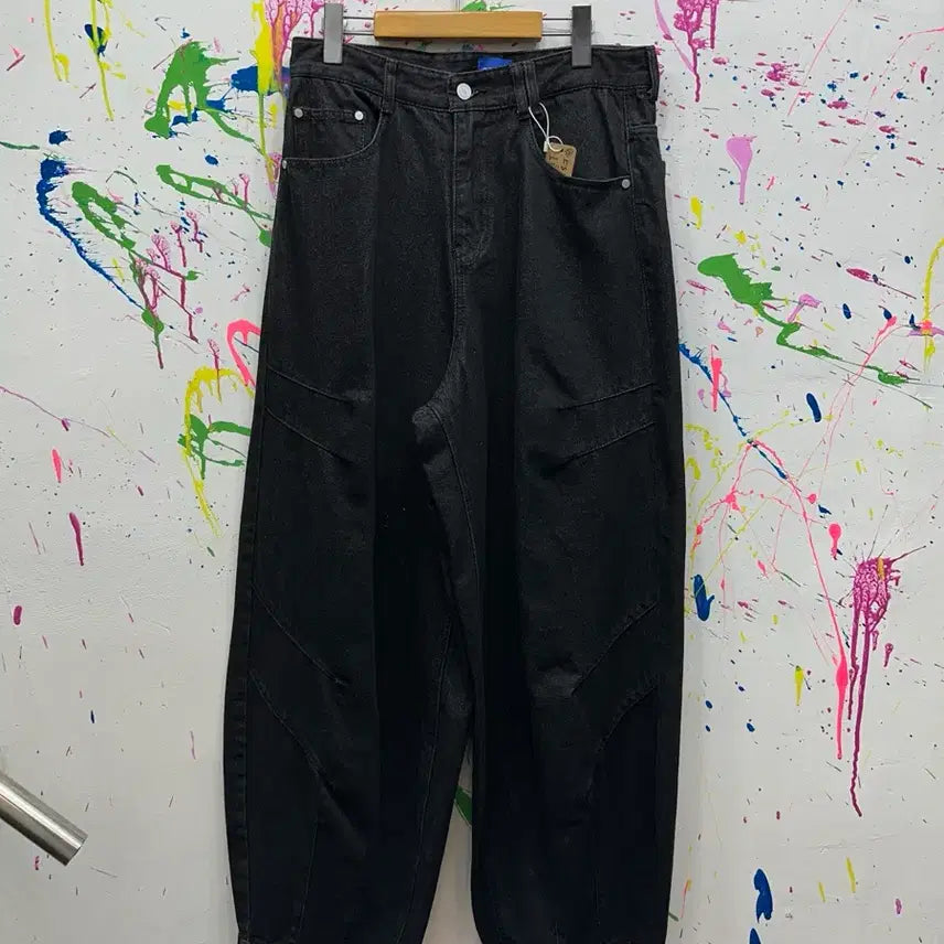 [BUNJANG] Balloon Fit Black Denim Pants 28in / 벌룬핏 블랙 데님 팬츠 28in