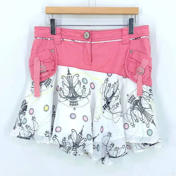 [BUNJANG] Banilaco Women's Colorblock Chiffon Mini Skirt White / 바닐라비 여성 여름 배색 쉬폰 미니스커트 화이트 (HU46295)