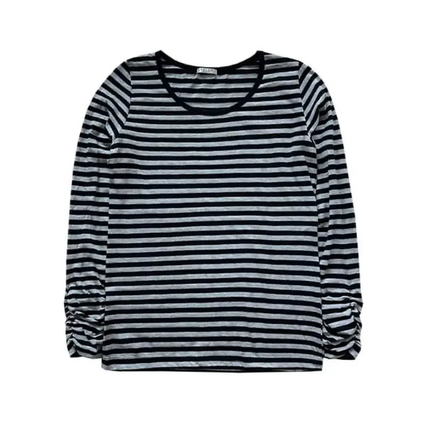 [BUNJANG] Black Long Sleeve Shirring Detail Shirt / black long sleeve
