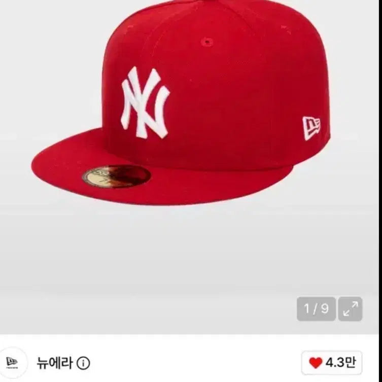 [BUNJANG] New Era MLB New York Yankees Basic Size Cap Scarlet / 뉴에라 MLB 뉴욕 양키스 베이직 사이즈캡 스칼렛 11591 1