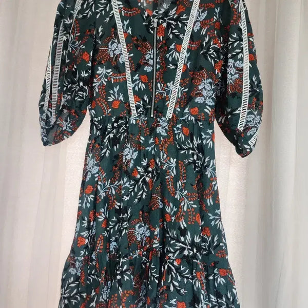 [BUNJANG] Maje Floral Pattern Mini Dress with Lace Detail / 마쥬 미니 원피스