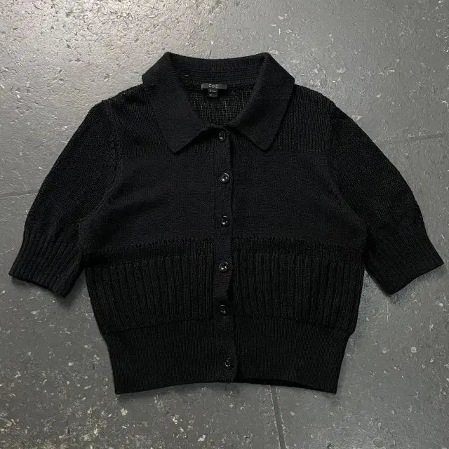 [BUNJANG] 95 Cotton Mesh Panel Knitted Top Cardigan / 95 코스 메쉬 패널 나티드 탑 가디건