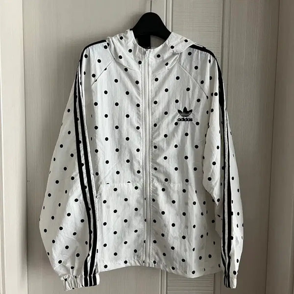 [BUNJANG] Dot Hood Barma Jacket White / 도트후드바막 아디화이트