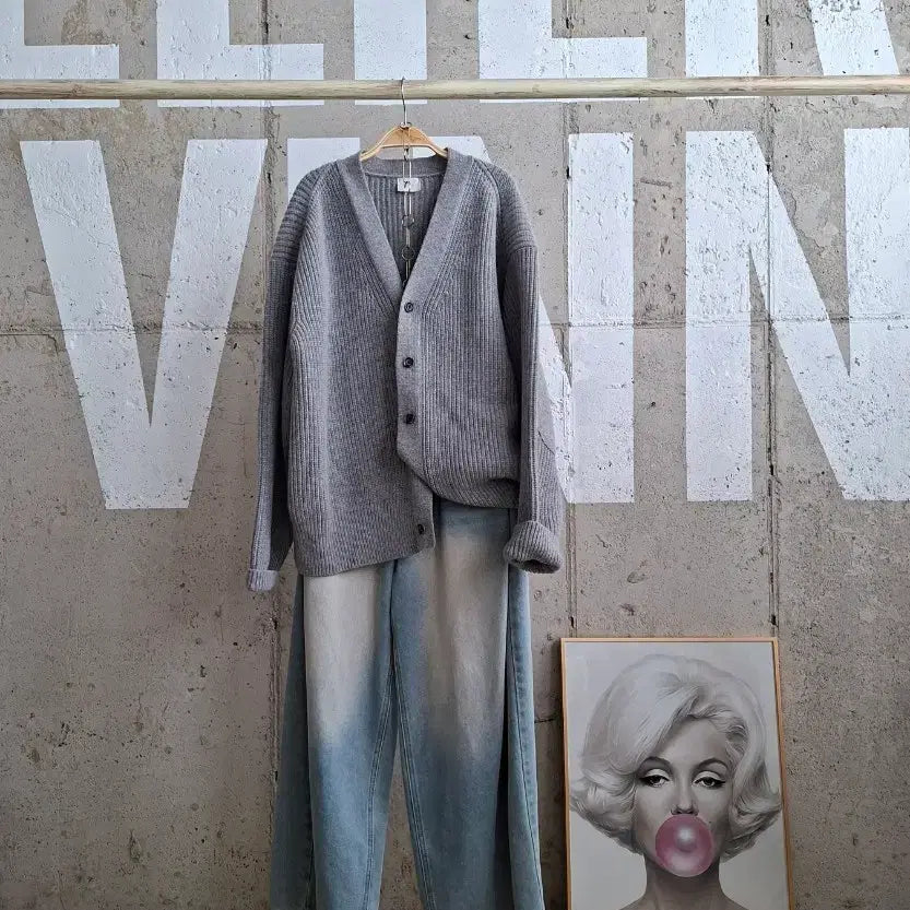 [BUNJANG] Wool Knit Cardigan with Elbow Patches / 행사2)울 니트가디건