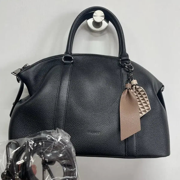 [BUNJANG] Esquire Black Leather Tote Bag / 에스콰이어 블랙 가죽 토트백