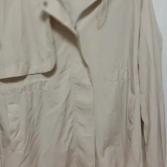 [BUNJANG] Women's Hooded Windbreaker Jacket Beige Free Size / 여성 후드 바람막이 자켓 베이지 F사이즈