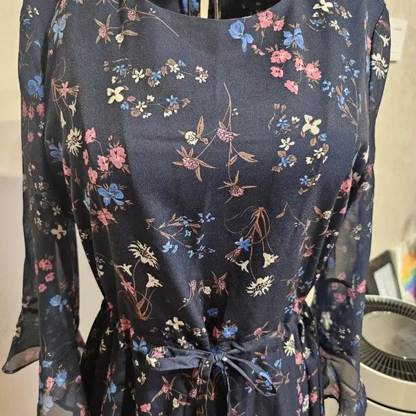 [BUNJANG] Floral Chiffon Dress / 플로럴 쉬폰 원피스