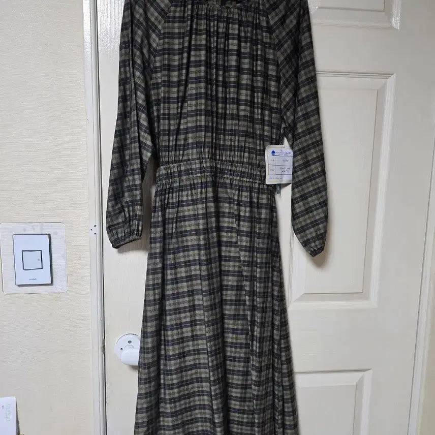 [BUNJANG] H&M Check Shirring Long Dress Size S / H&M 체크 셔링 원피스 S
