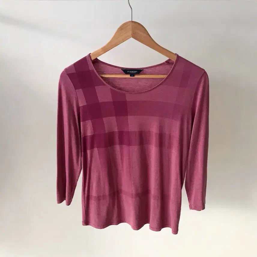 [BUNJANG] Burberry Check 7-Sleeve T-Shirt / 버버리 체크 7부 긴팔티