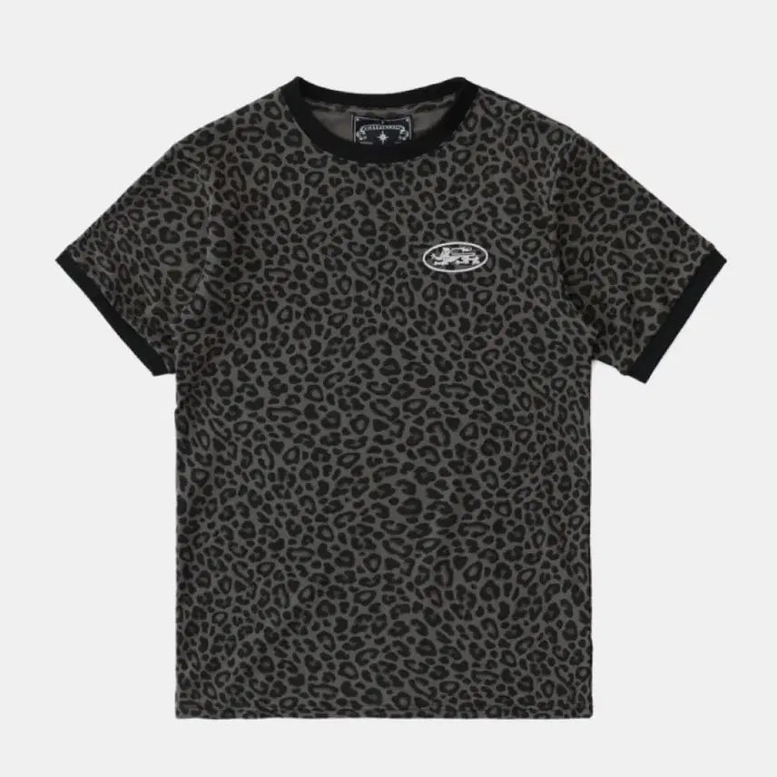 [BUNJANG] Bad Blood Leopard Mystic Oval Logo Jersey T-shirt (Size S) / (S)배드블러드 레오파드 미스틱 오발 로고 져지 티셔츠
