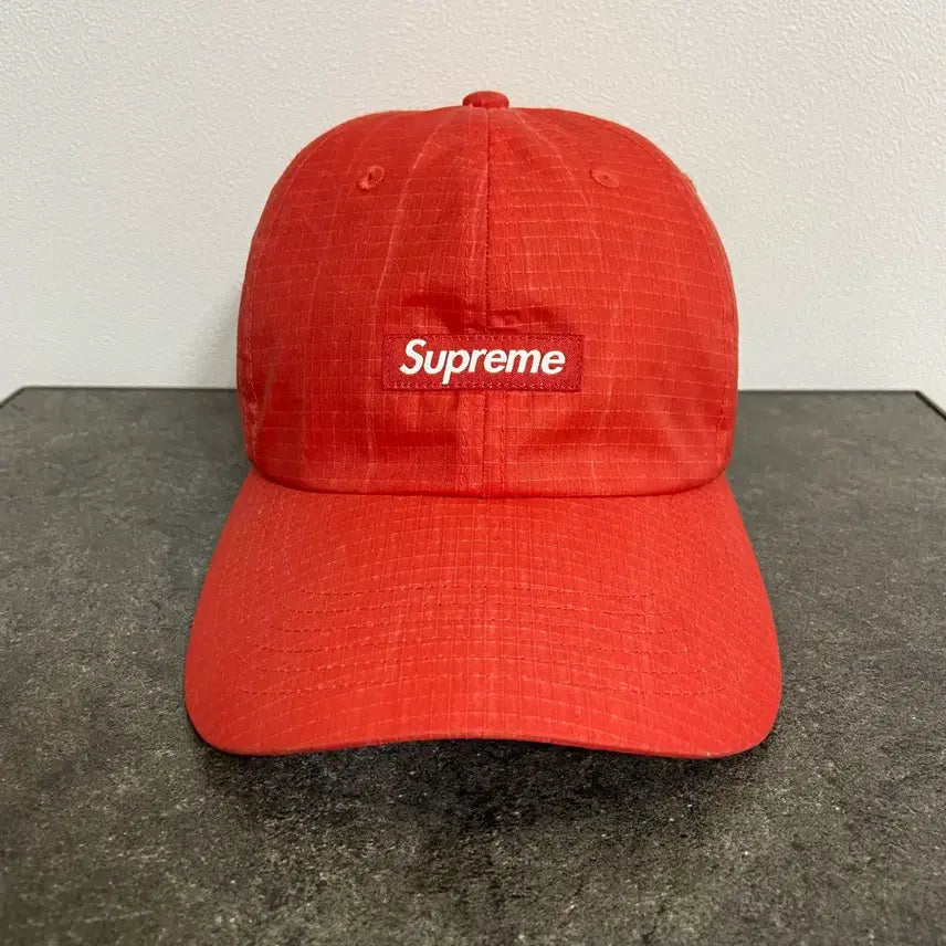 [BUNJANG] Supreme 6-Panel Ripstop Washed Red Cap / 슈프림 6패널 볼캡 모자 립스탑 워시드 레드 (One Size)