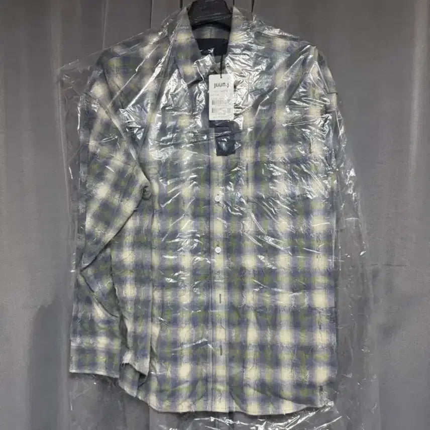 [BUNJANG] Juun.J Grid Needle Check Loose Fit Shirt - Green / [48] 준지 그리드 니들 체크 루즈핏 셔츠 - 그린