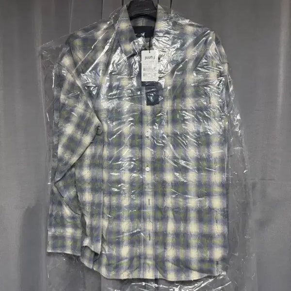 [BUNJANG] Juun.J Grid Needle Check Loose Fit Shirt - Green / [48] 준지 그리드 니들 체크 루즈핏 셔츠 - 그린
