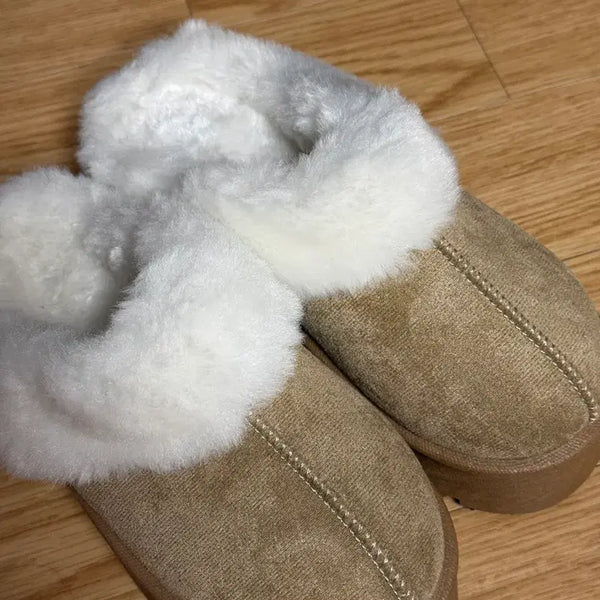 [BUNJANG] Paperplanes Fur Lined Boots Beige / 페이퍼플레인 털 부츠