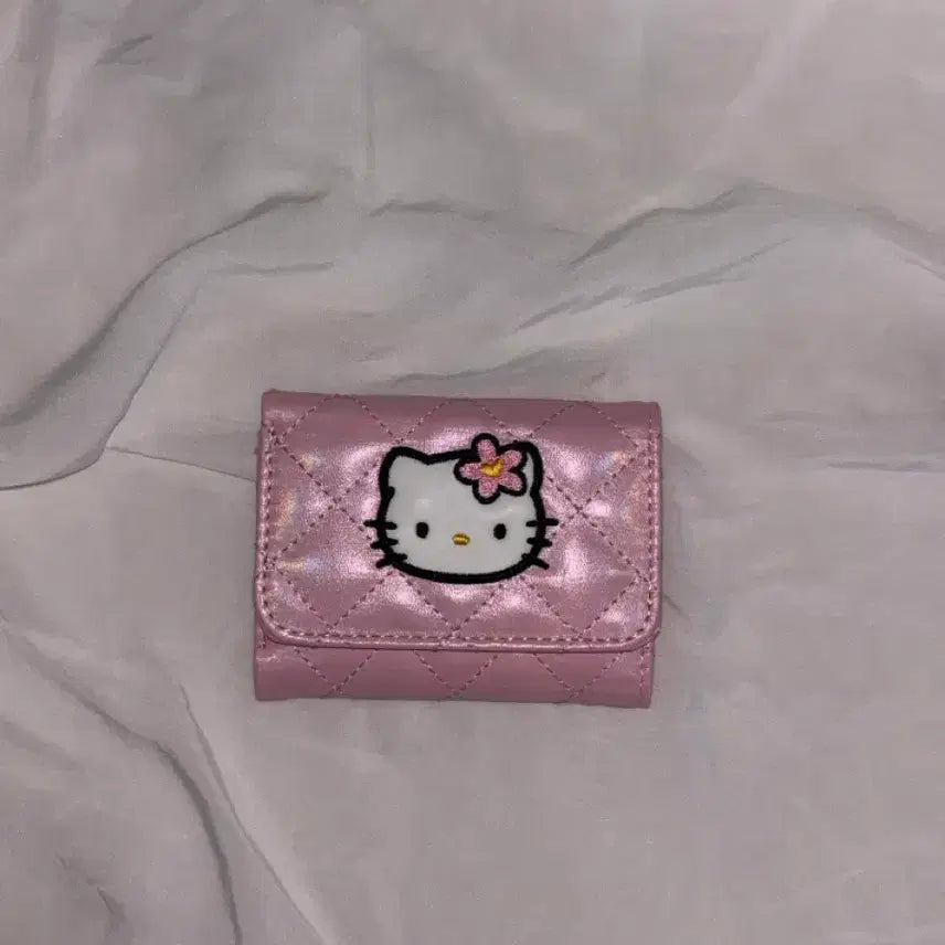 [BUNJANG] Hello Kitty Quilting Wallet Pink / 헬로키티 퀄팅 지갑 핑크 키티문방구 교판