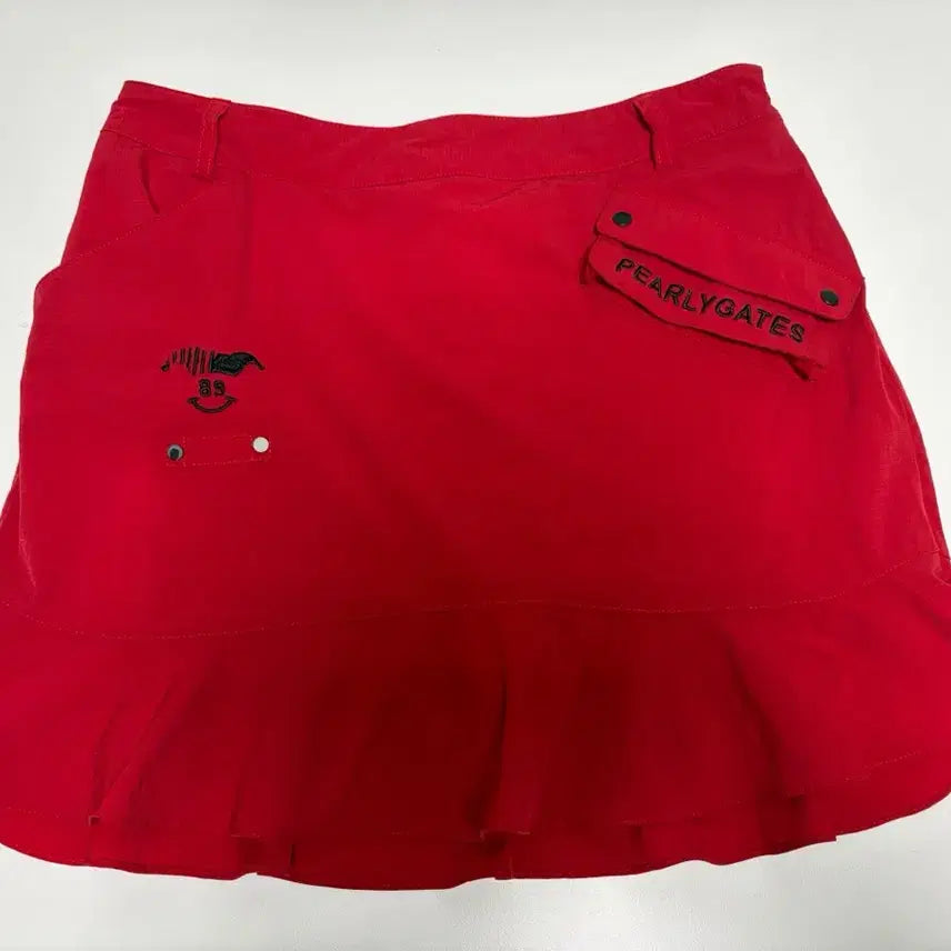 [BUNJANG] Pearly Gates Red Golf Culottes Skirt / PEARLY GATES 레드 골프 큐롯 스커트