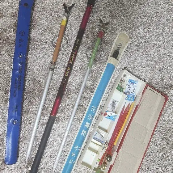 [BUNJANG] Freshwater Carbon Fishing Rod Set with Reel, Float, and Weights / 민물 카본 대물 낚시대 세트 릴 찌 봉돌 포함