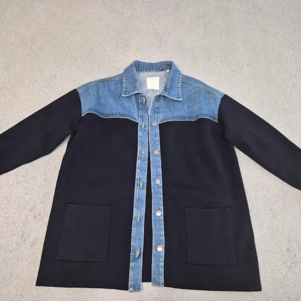 [BUNJANG] Sandro Denim Knit Mixed Jacket / 산드로 데님 니트 배색 자켓