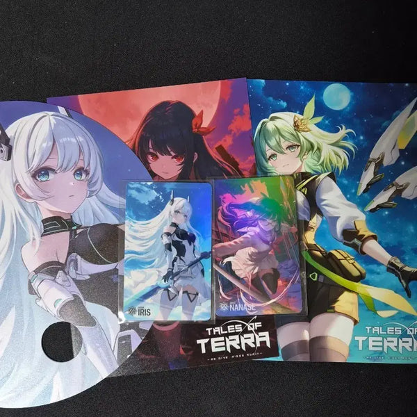 [BUNJANG] Tales of Terra Iris Photocard Set (5 Types) / 테일즈 오브 테라 아이리스 포토카드 포카 부채 캐릭터 일러스트 미소녀 건담 5종 세트