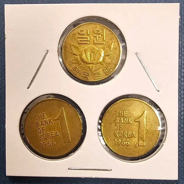 [BUNJANG] Bank of Korea 1966 1 Won Coin (Set of 3) / 한국은행 1966년 1원화 동전 3개