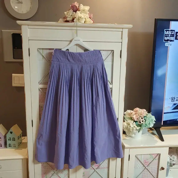 [BUNJANG] ZARA Pleated Long Skirt Lavender / 자라 롱스커트/55-정66