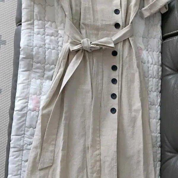[BUNJANG] Plus You Linen Shirt Dress Beige / 린넨 원피스 베이지