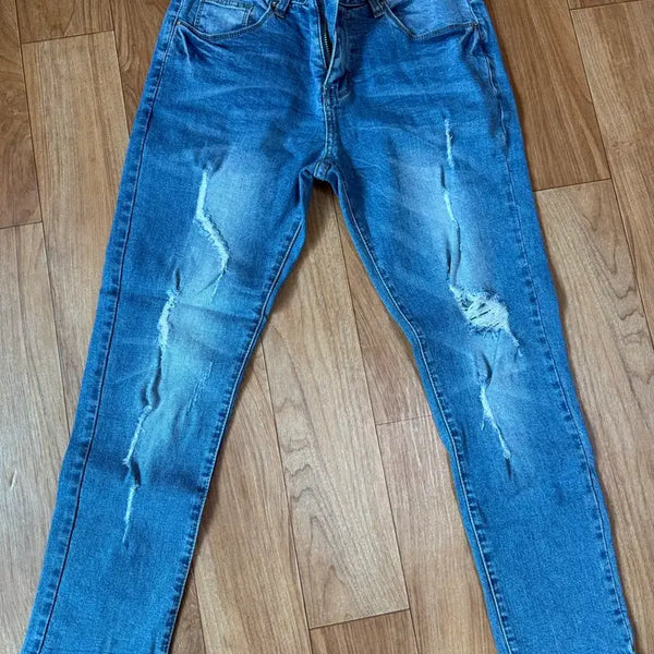 [BUNJANG] Women's Denim Jeans / 여성 데님 긴바지청바지 찢청 S