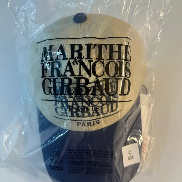 [BUNJANG] Marithe Francois Girbaud Cotton Logo Ball Cap Navy Beige / 마리떼 프랑소와 저버드 볼캡 네이비 베이지