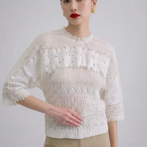 [BUNJANG] FAYEWOO Silk Blouse Off-White Size 55 / 페이우(FAYEWOO) 실크 블라우스 | 55 | 실크 100% | 드라이 완료