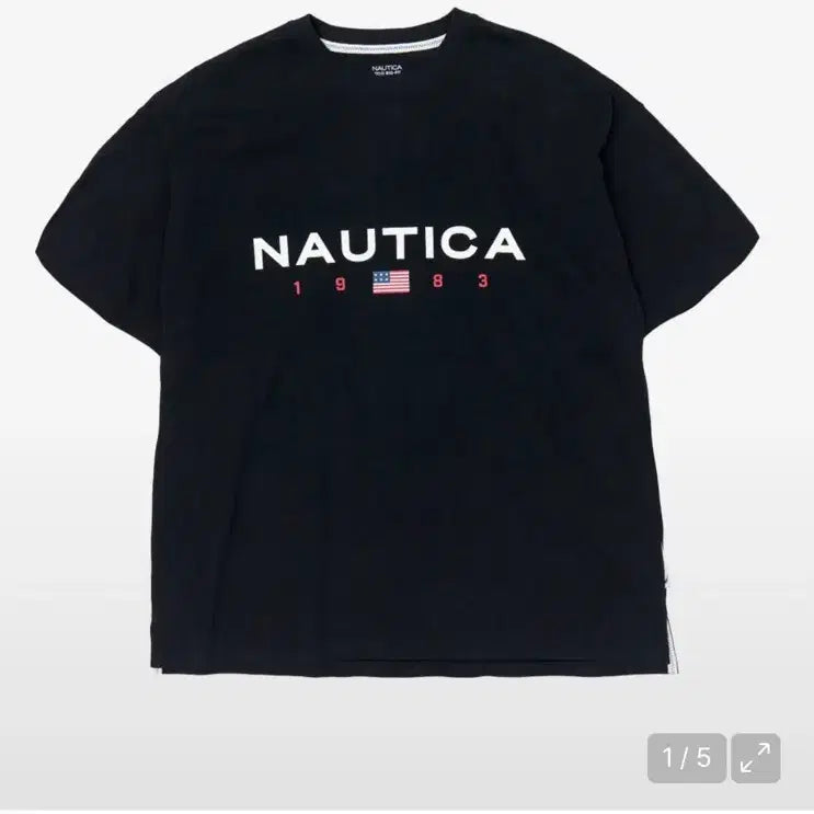 [BUNJANG] Nautica 83 Flag Logo Short Sleeve T-Shirt / [S] 노티카 83플래그 로고 반팔티